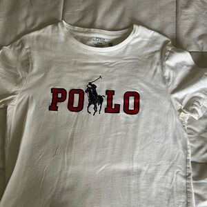 Polo by Ralph Lauren White and Red Short Sleeve Tee